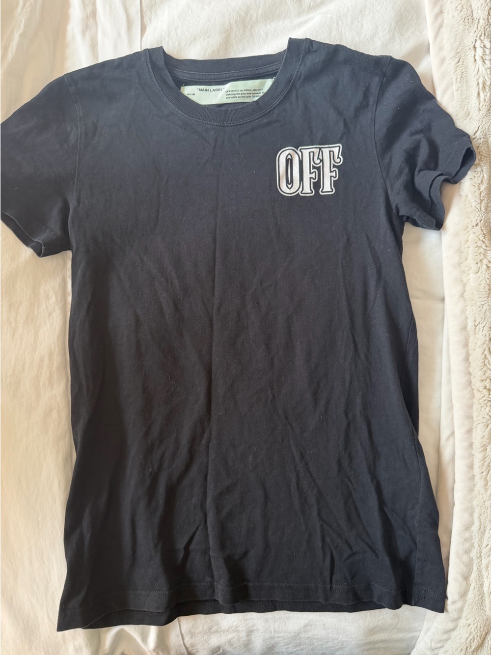 Off-White Black Short Sleeve Tee with 'OFF' Chest Graphic